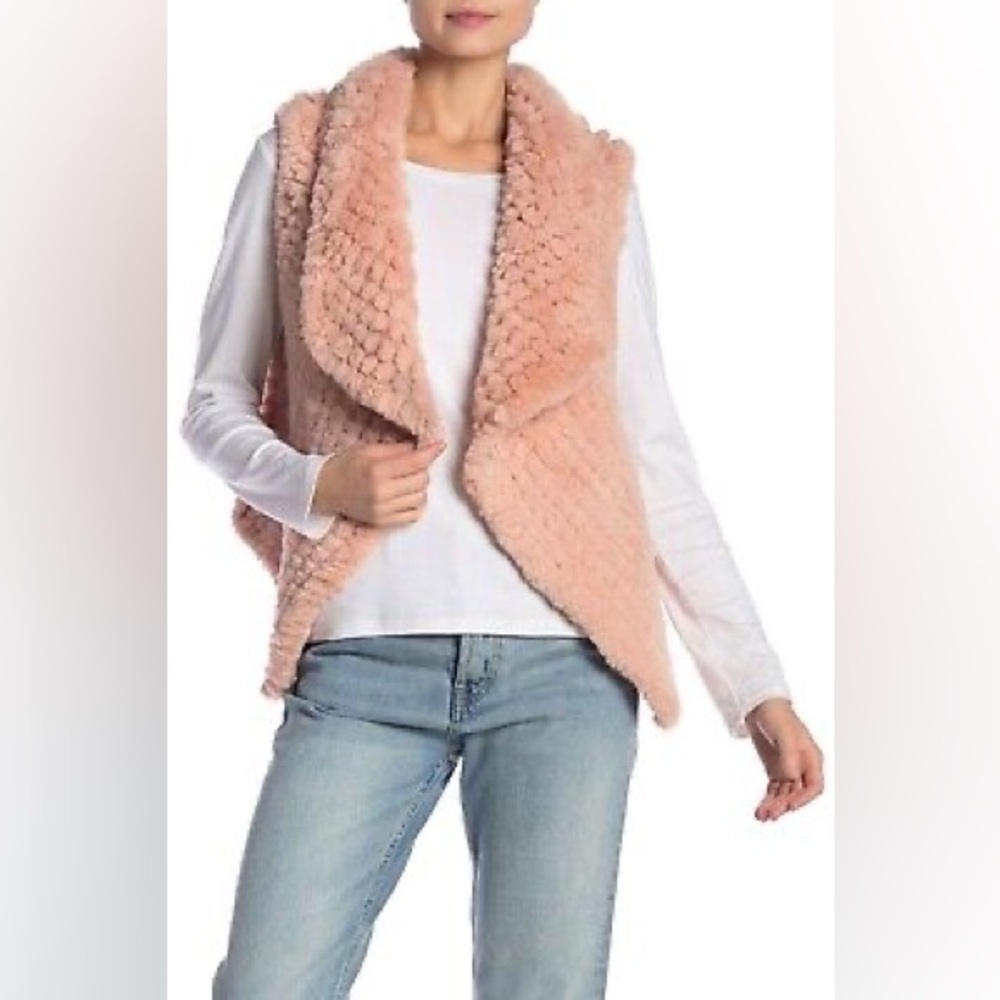 Pink faux fur bagatelle heritage vest